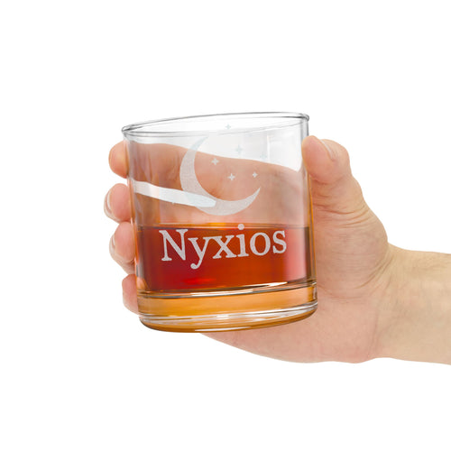 Nyxios Engraved Moon & Stars Whiskey Glass